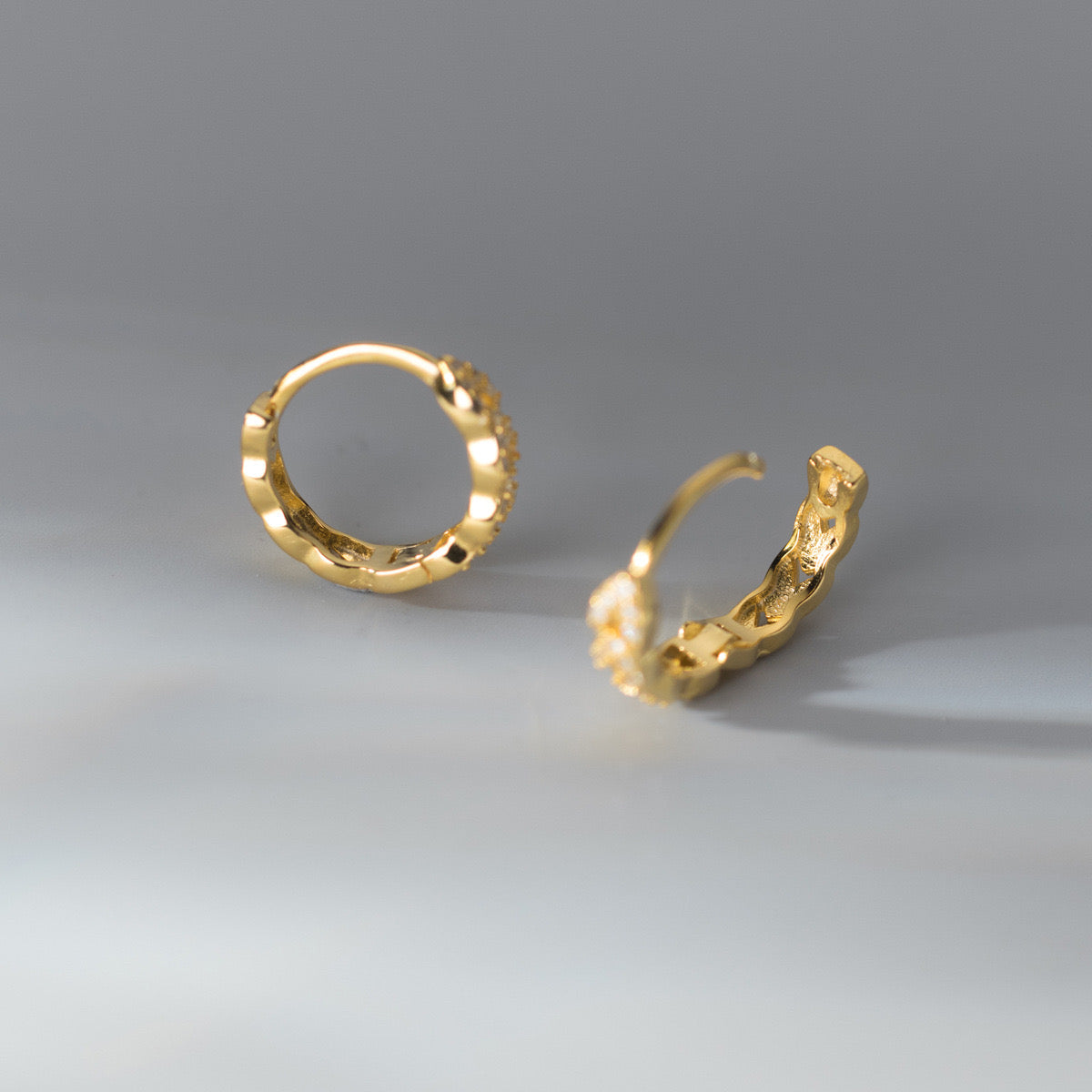 Harper Diamond Shine Huggie Hoop Earring