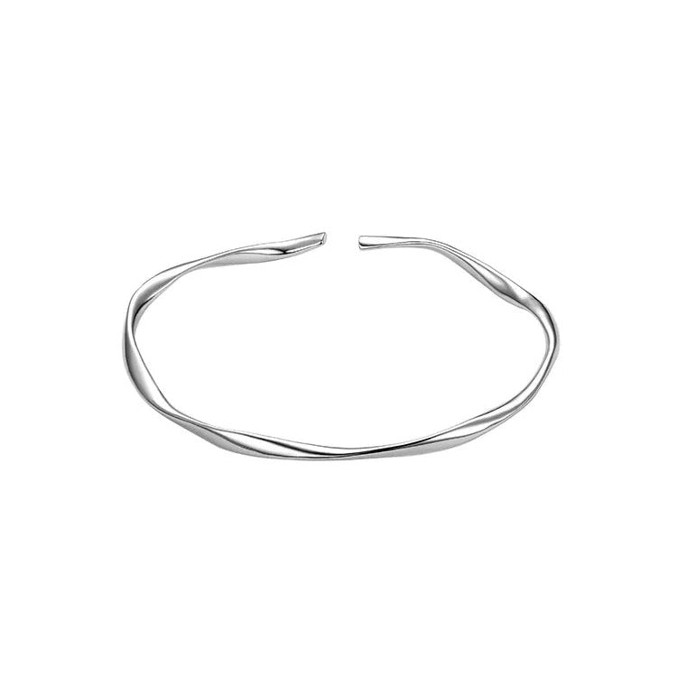 Minimalist Twisted Bangle S999