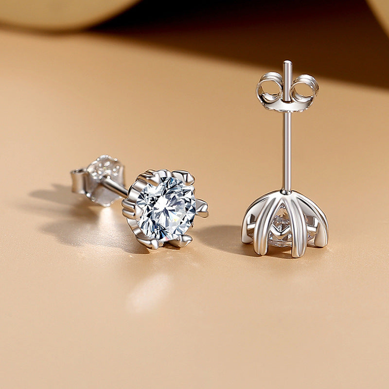 Six Prong Zircon Stud Earring