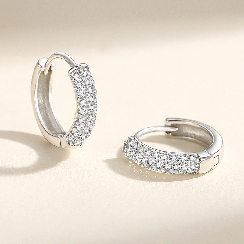 Diamond Shine Huggie Hook Earring
