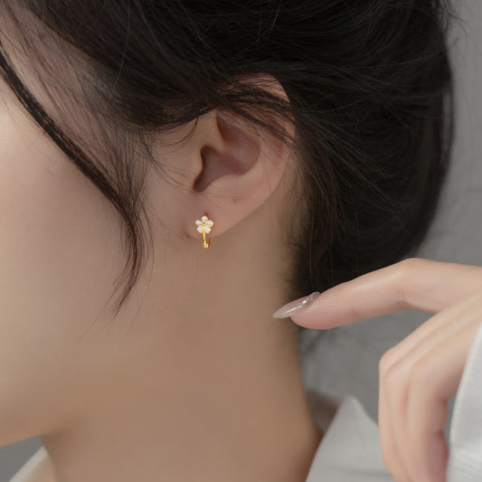 Belinda Flower Huggies Earring
